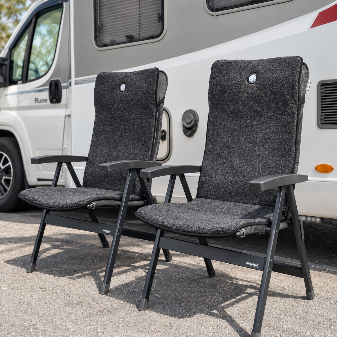 2 Stück Sitzkissen aus Wolle für Campingstühle und andere Stühle mit hoher Rückenlehne